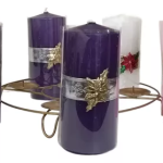 Velas de adviento + porta velas de aluminio